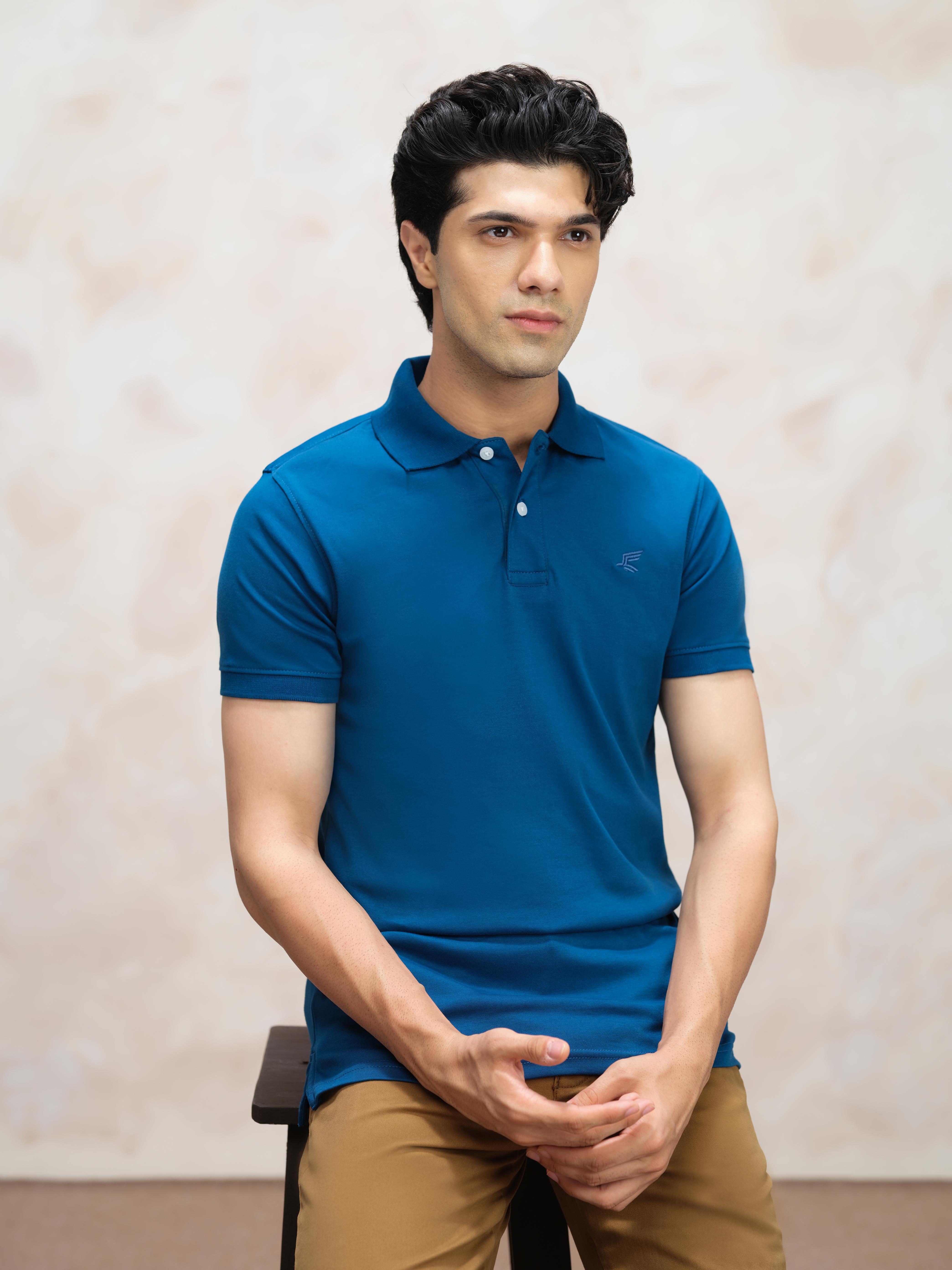 Teal Blue Polo Shirt