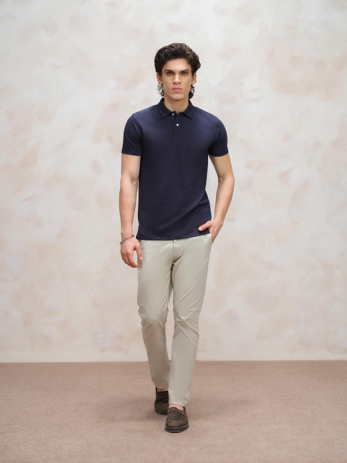 Navy Popcorn Polo Shirt