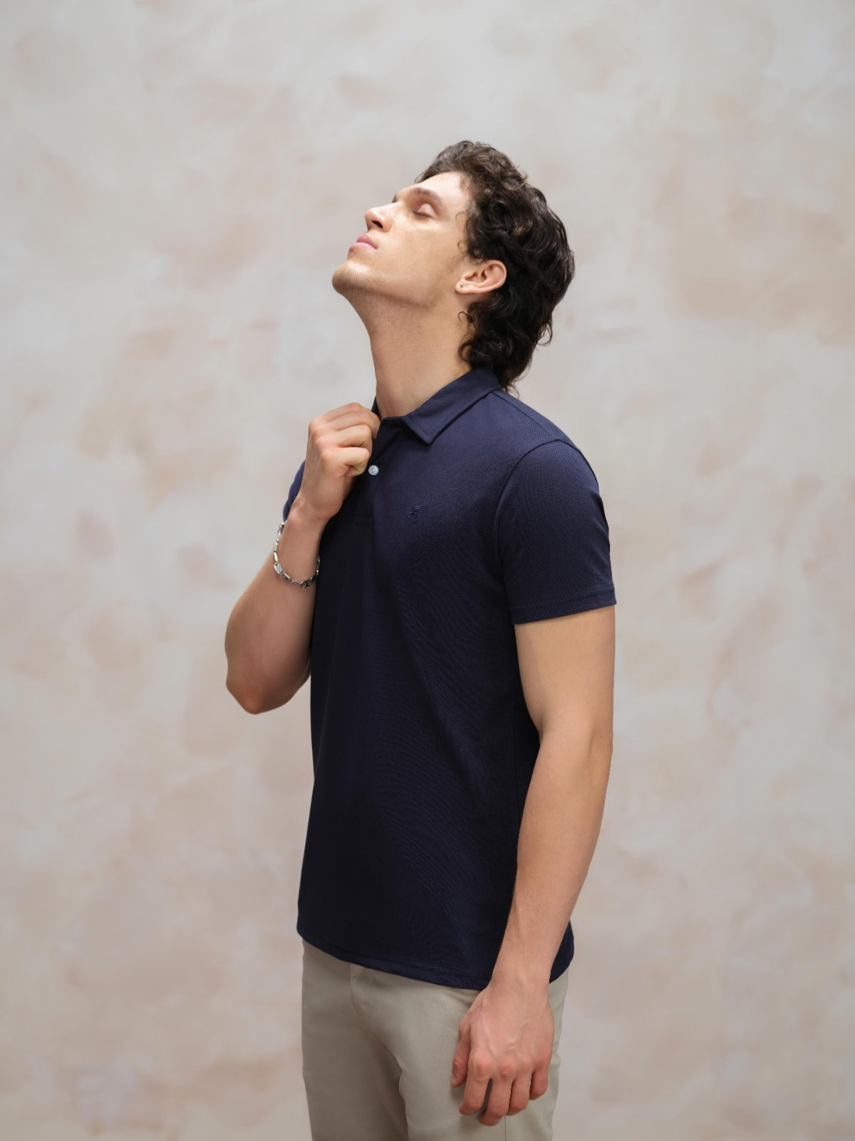 Navy Popcorn Polo Shirt