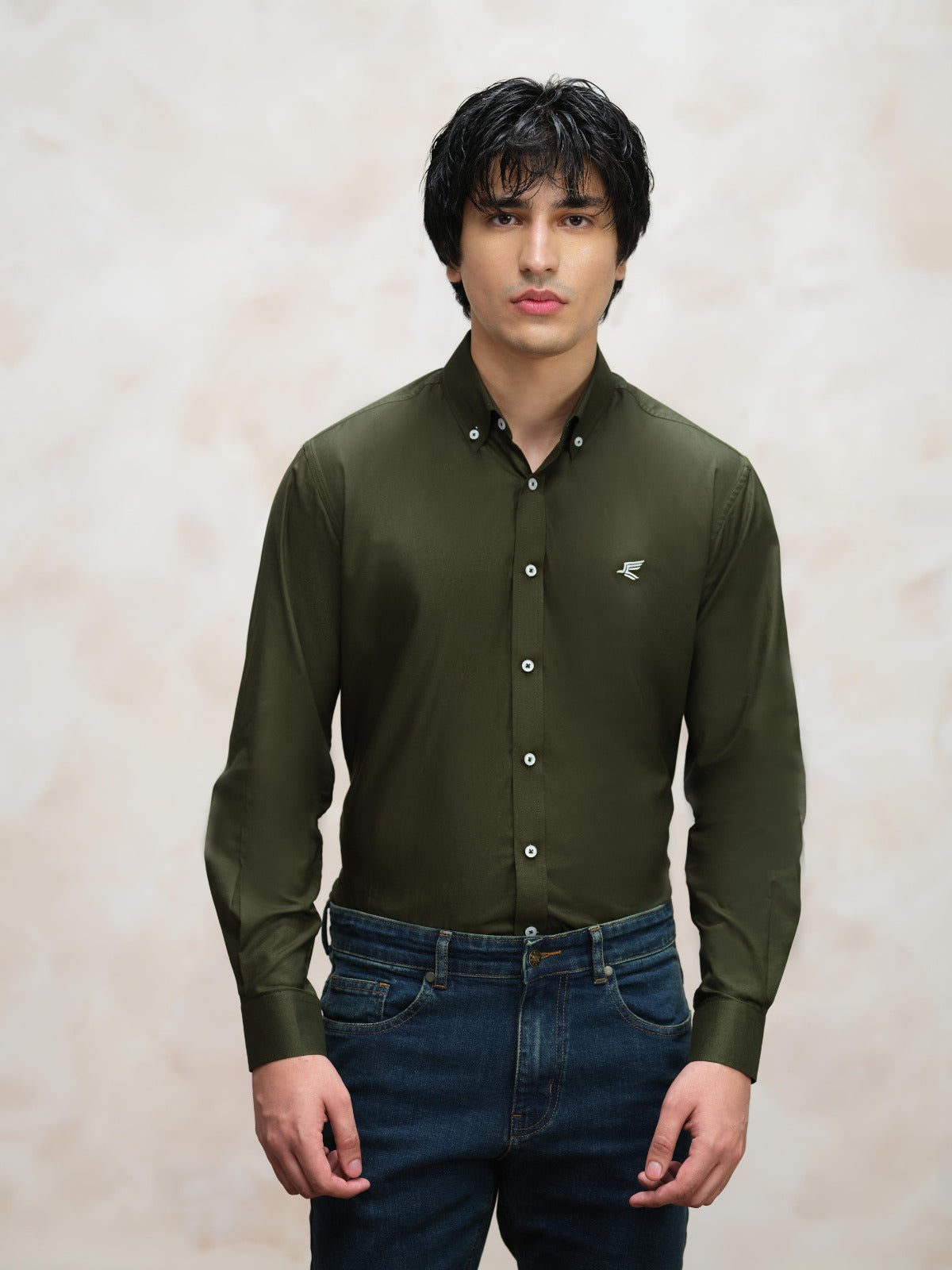 Olive Oxford Button-Down Shirt